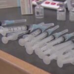 Row of vaccines on counter top