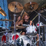 Taylor Hawkins on drums for the Foo Fighters